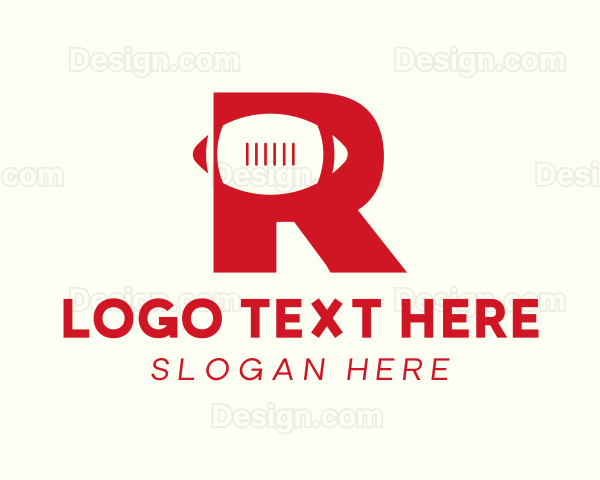 Red Football Letter R Logo