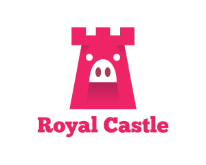 Pig Castle Tower logo design