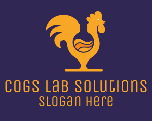 Lab Flask Rooster logo design