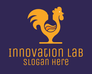 Lab Flask Rooster logo design