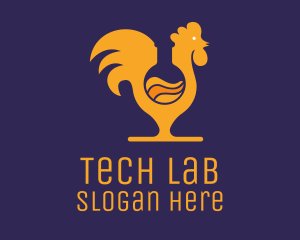 Lab Flask Rooster logo design