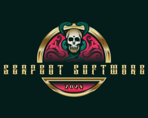 Snake Serpent Skull logo design