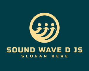 People Support Wave Charity logo design