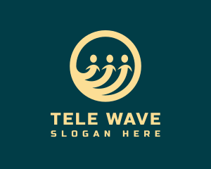 People Support Wave Charity logo design