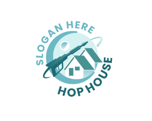 House Pressure Washer Sanitation logo design