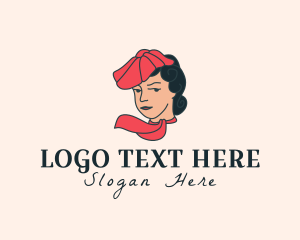 Fashion Woman Hat Scarf Logo