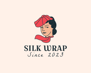Fashion Woman Hat Scarf logo
