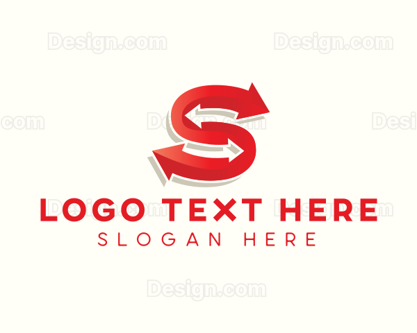 Delivery Arrow Logistics Letter S Logo