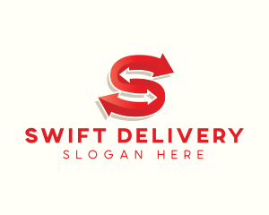 Delivery Arrow Logistics Letter S logo design