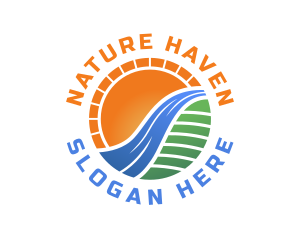 Natural Sunset Field logo design