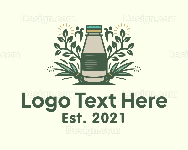 Natural Tea Bottle Logo