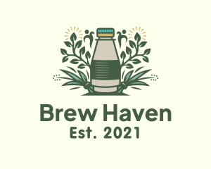 Natural Tea Bottle logo design