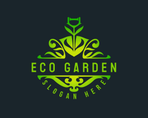  Ornamental Shovel Gardening logo design