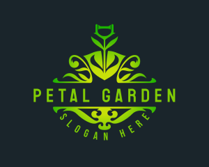  Ornamental Shovel Gardening logo design