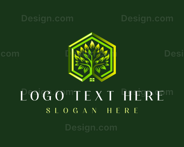 Tree Plant Hexagon Logo