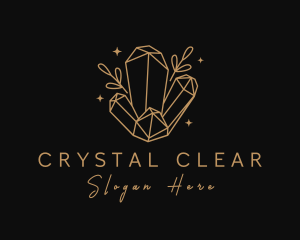 Gold Crystals Jewelry logo design