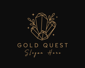 Gold Crystals Jewelry logo design