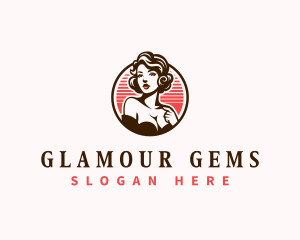 Retro Model Beauty logo design