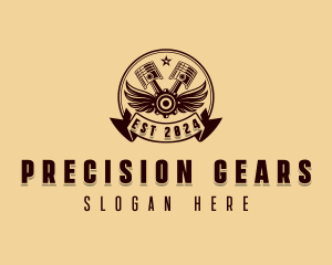 Mechanical Piston Gear logo design