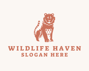 Wildlife Tiger & Cub logo design