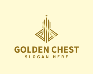 Golden Skyscraper Building logo design