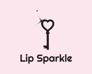 Sparkle Heart Key logo design