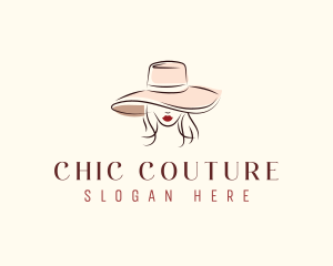 Fashion Hat Woman logo design