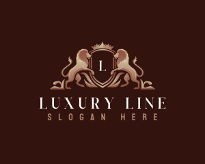 Luxury Lion Crest Shield logo design