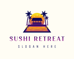 Resort Hut Pool logo design