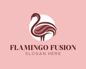 Pink Flamingo Animal logo