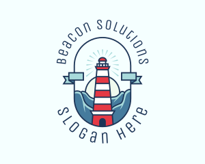 Sunset Nautical Lighthouse  logo design