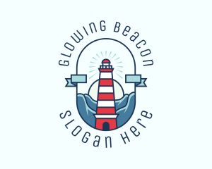 Sunset Nautical Lighthouse  logo design