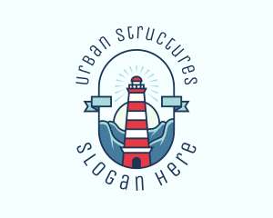 Sunset Nautical Lighthouse  logo design