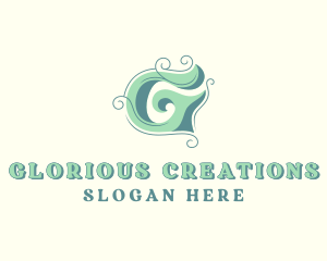 Feminine Swirl Decor Letter G logo design