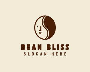 Coffee Bean Face Cafe logo design