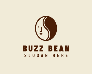 Coffee Bean Face Cafe logo design