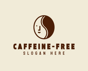 Coffee Bean Face Cafe logo design