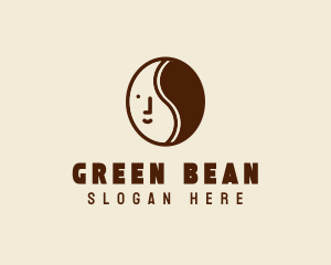 Coffee Bean Face Cafe logo design