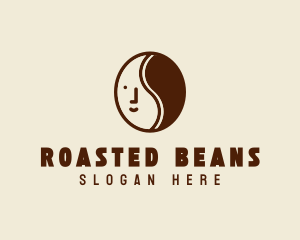 Coffee Bean Face Cafe logo design