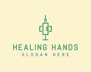 Medical Syringe Tool logo design