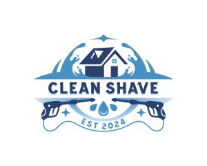 Pressure Washer Home Cleaning logo design