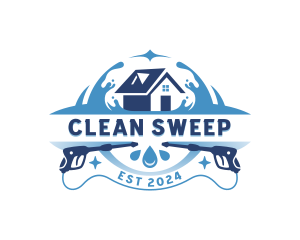 Pressure Washer Home Cleaning logo design