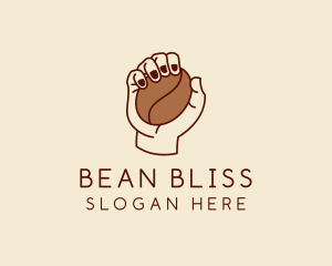 Coffee Bean Hand  logo design