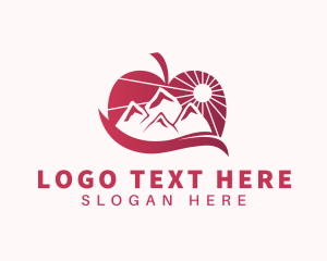 Apple - Organic Apple Mountain logo design