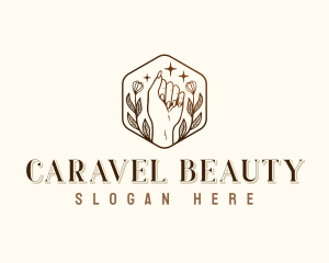 Beauty Nail Floral logo design