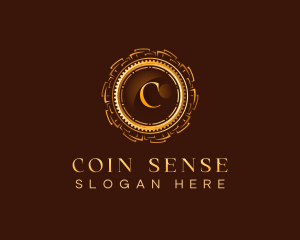 Cryptocurrency Coin Banking logo design