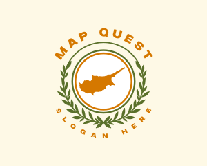 Cyprus Wreath Map logo design