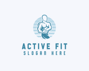 Muscular Fitness Man logo design