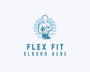 Muscular Fitness Man logo design