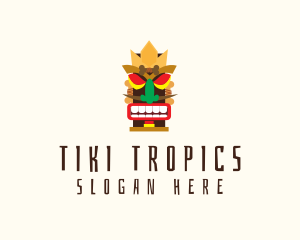 Tribal Tiki Mask logo design